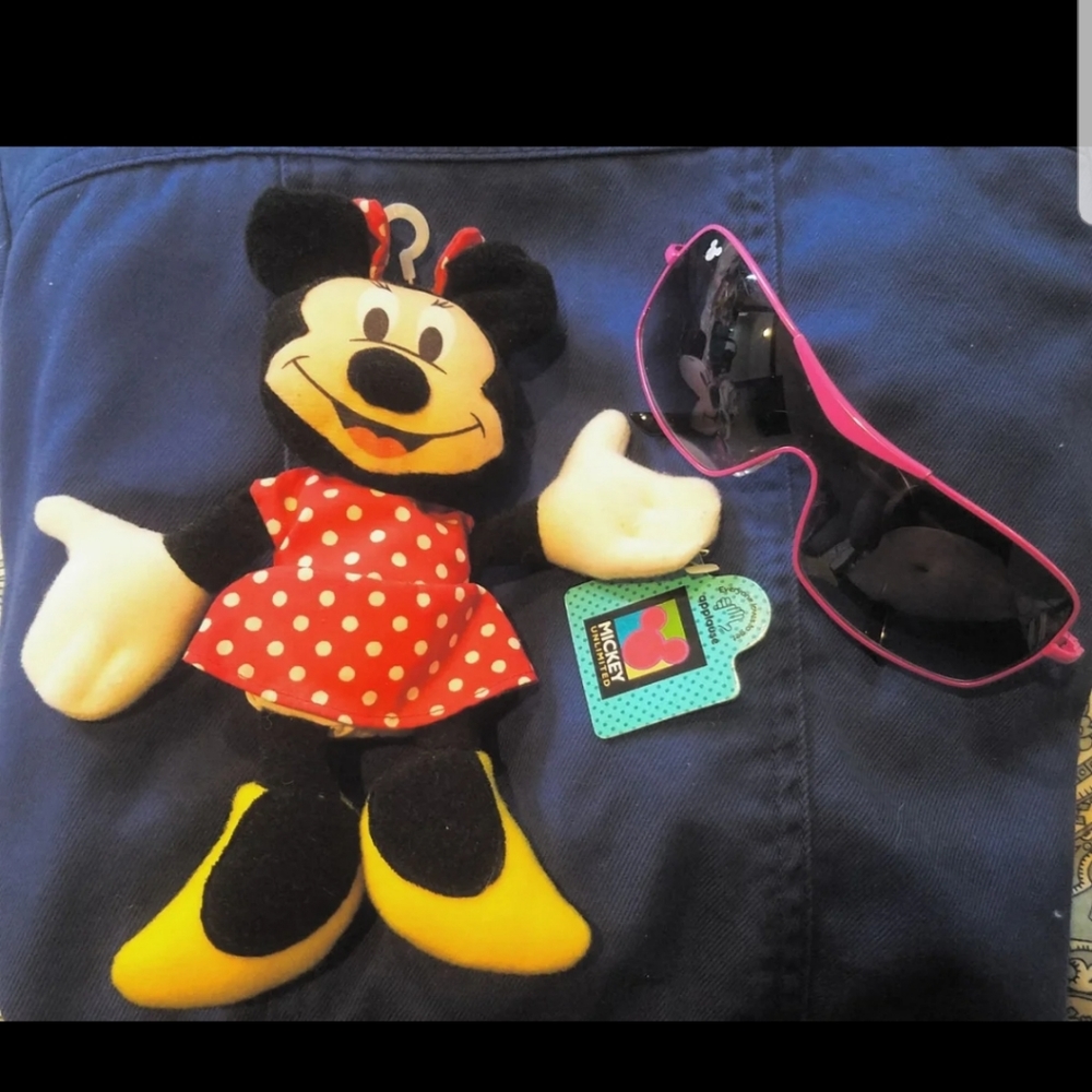 NOS Minnie Mouse Bean Bag and Disney sunglasses